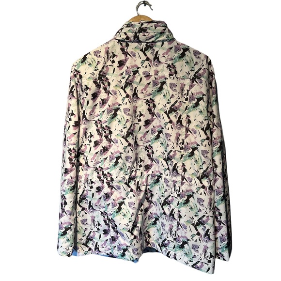 Style & Co purple white pattern windbreaker jacket Large - Picture 2 of 6